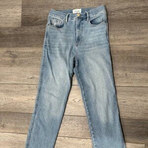 FRAME Le Sylvie High Waist Raw Hem Crop Jeans (Overturn)